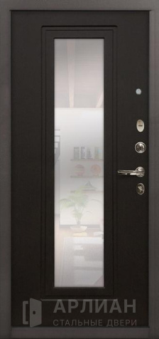 Фото №2 «Серая входная дверь с зеркальной вставкой №17»