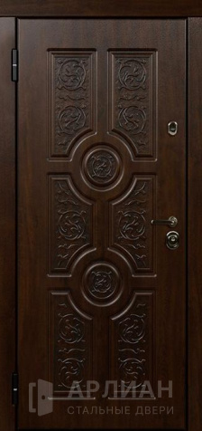Фото №2 «Входная стальная утепленная дверь в квартиру темно-коричневая металлическая №18»
